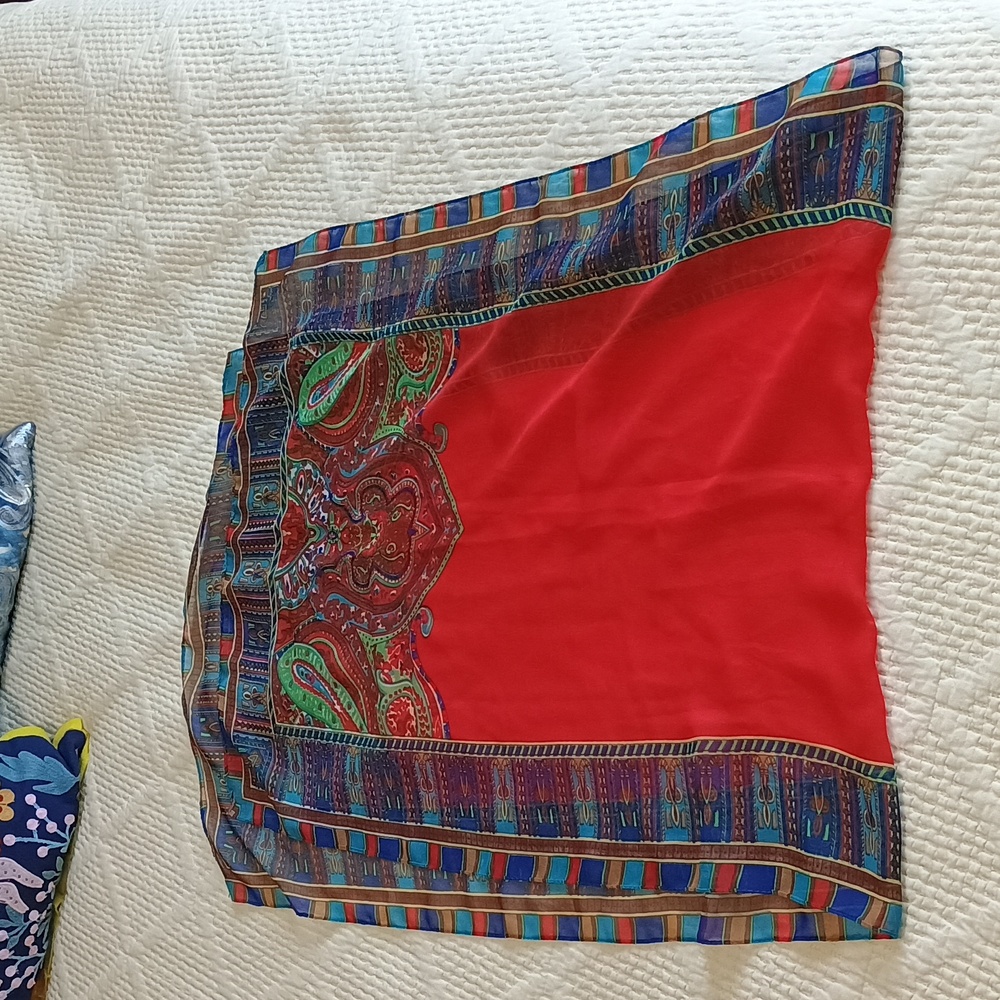 Bundle Of 2 Colorful Patterned Scarves - Picture 4 of 5